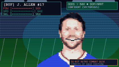 16-Bit SEGA Genesis: Josh Allen (Buffalo Bills) - HAPPY (Odds > 60%)